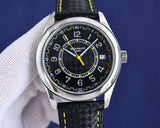 Yellow Black - Black Leather - Automatic - 40mm