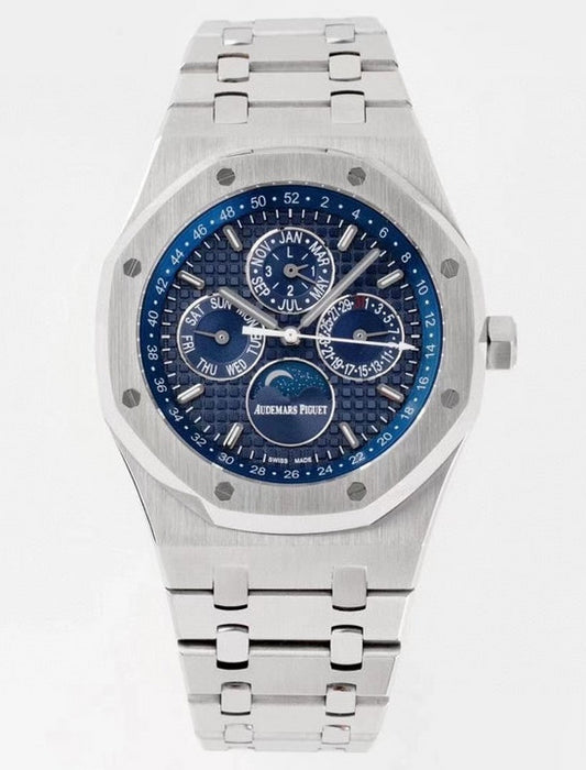 Blue White - Silver 904L Steel - Automatic - 41mm