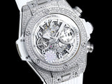 Chronograph - Silver - White Rubber - Automatic - 42mm