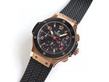 Chronograph -Black -Rosegold Ceramic - Black Rubber - Automatic - 44mm