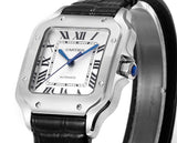 White 316L Steel - Black Leather - Automatic - 47*40mm