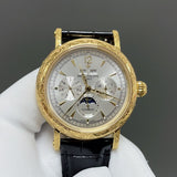 Silver Yellow Gold - Black Leather - Automatic - 42mm