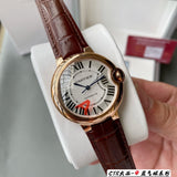 Rosegold 316L Steel - Wine Red Leather - Automatic - 42mm