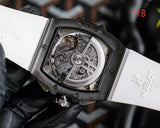 Chronograph - Black - White Rubber- Automatic - 42*52mm