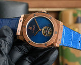 Blue Rosegold - Blue Leather - Automatic - 45mm