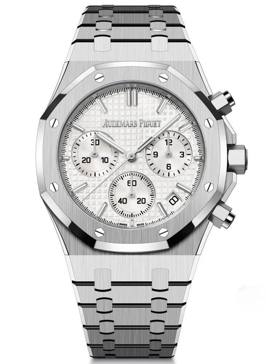 Chronograph 26240st- White - Silver 904L Steel - Quartz - 41mm