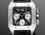 Chronograph - Black White 316L Steel - Black Leather - Automatic - 42mm