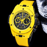 Chronograph -Yellow Carbon Fiber - Yellow Rubber - Quartz - 45mm