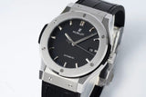 Black - Silver 904L Steel - Black Leather - Automatic - 42mm