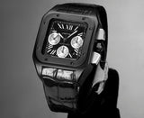 Chronograph - Black 316L Steel - Black Leather - Automatic - 42mm