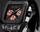 Chronograph - Black Rosegold 316L Steel - Black Leather - Automatic - 42mm