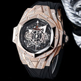 Rosegold Black - Black Rubber - Automatic - 45mm