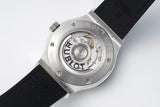 Black - Silver 904L Steel - Black Leather - Automatic - 42mm