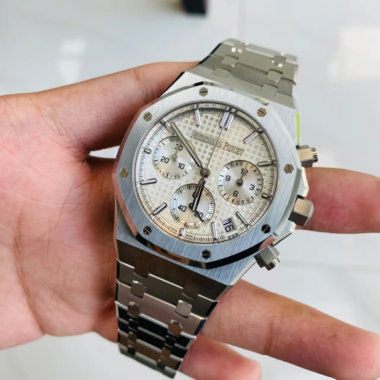 Chronograph 26240st- White - Silver 904L Steel - Quartz - 41mm