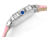 LADY -Rhinestone White 316L Steel - Pink Leather - Automatic - 43*35mm