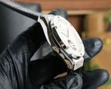 White - Black Leather - Automatic - 45mm