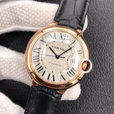 Rosegold 316L Steel - Black Leather - Automatic - 42mm