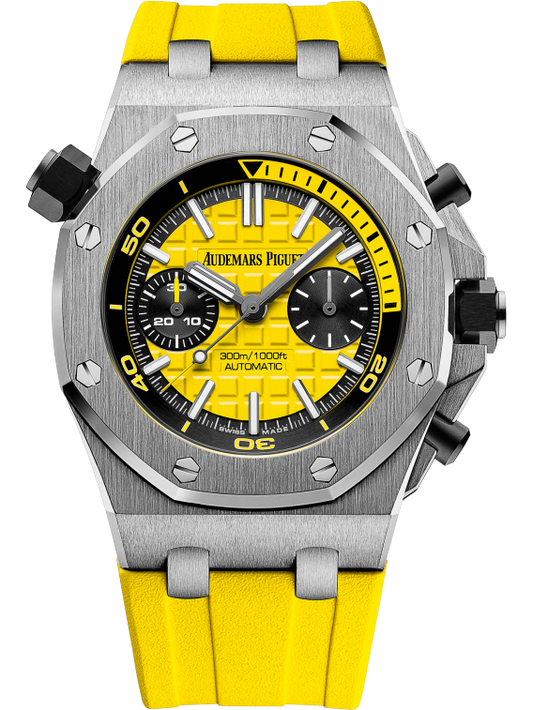 Yellow -Yellow Rubber - Quartz - 42mm