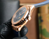 Blue Rosegold - Blue Leather - Automatic - 45mm