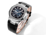 Blue - Black Leather - Automatic - 40mm