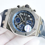 Blue Black - 904L Steel - Blue Leather - 42mm