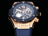 Chronograph -Yellow Blue - Blue Rubber - Automatic - 42mm