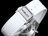 Chronograph - Silver - White Rubber - Automatic - 42mm