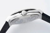 White - Silver 904L Steel - Black Leather - Automatic - 42mm