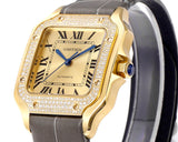 Rhinestone Yellow 316L Steel - Grey Leather - Automatic - 47*40mm