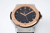 Black - Rosegold 904L Steel - Black Leather - Automatic - 42mm