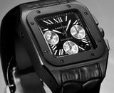 Chronograph - Black 316L Steel - Black Leather - Automatic - 42mm