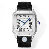 White 316L Steel - Black Leather - Automatic - 47*40mm