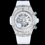 Chronograph - Silver - White Rubber - Automatic - 42mm