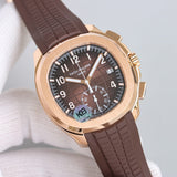 Chronograph - Brown - Brown Rubber - Automatic - 42mm