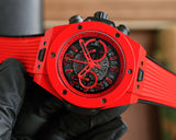 Chronograph -Red Carbon Fiber - Red Rubber - Quartz - 45mm