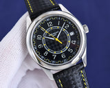 Yellow Black - Black Leather - Automatic - 40mm