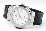 White - Silver 904L Steel - Black Leather - Automatic - 42mm