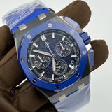 Blue -Blue Rubber - Sealed back- Quartz - 43mm