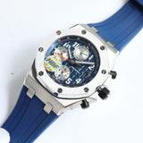 Blue White - Blue Rubber - 42mm