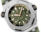 Green Rubber Strap 904L Steel - Automatic - 42mm